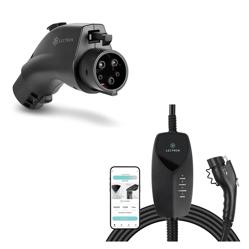 Lectron Tesla (NACS) to J1772 Adapter + Level 1 J1772 Portable Charger (NEMA 5-15 WiFi Version) Bundle