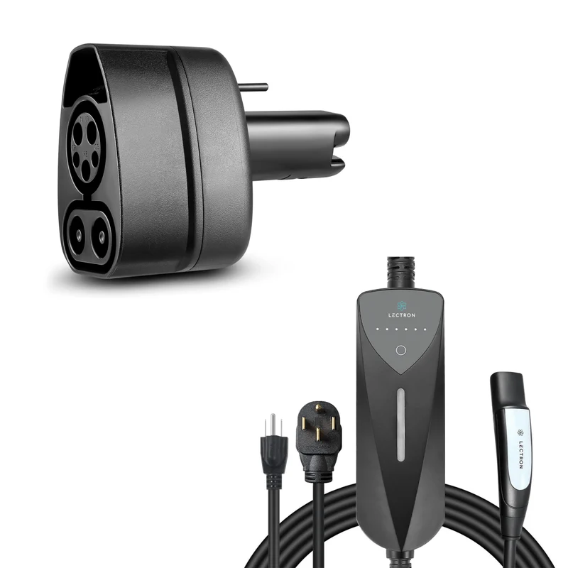 Lectron CCS to Tesla (NACS) Adapter + Level 1 & 2 Tesla (NACS) Portable Charger (NEMA 5-15 & 14-50 Version) Bundle