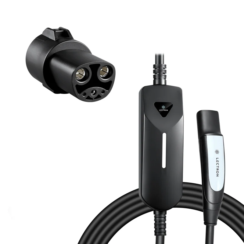 Lectron J1772 to Tesla (NACS) Adapter + Level 1 & 2 Tesla (NACS) Portable Charger (NEMA 5-15 & 14-50 Version) Bundle