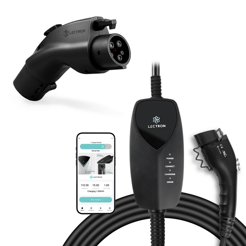 Lectron Tesla (NACS) to J1772 Adapter + Level 1 J1772 Portable Charger (NEMA 5-15 WiFi Version) Bundle
