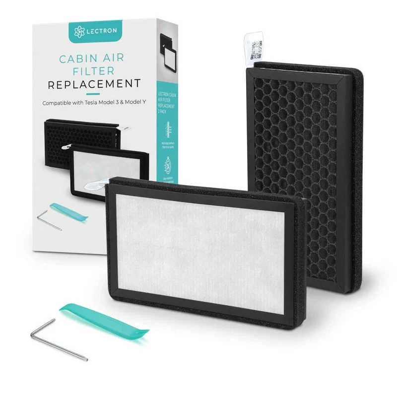 Lectron Cabin Air Filter Replacement for Tesla Model 3/Y (2-pack) & Cybertruck (1-pack)
