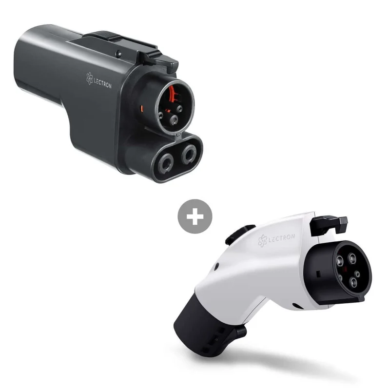 Lectron Vortex Plug Tesla (NACS) to CCS Adapter + Tesla (NACS) to J1772 Adapter (White Version) Bundle