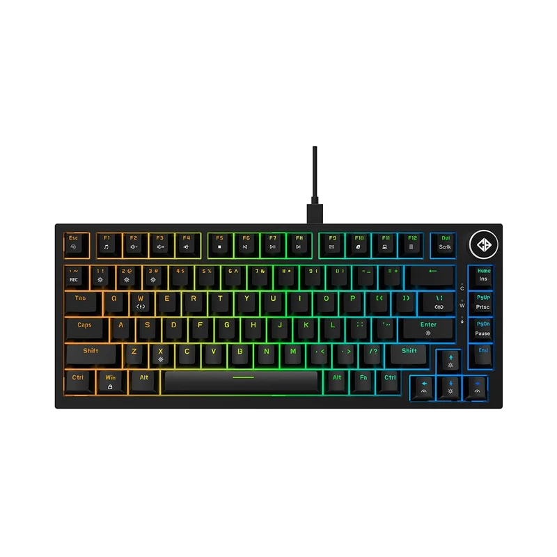 Cosmic Byte CB-GK-43 Phantom TKL Gasket Mechanical RGB Wired Keyboard, Pre-Lubed Outemu Red Switches, 1000Hz Polling, Software, Per-Key RGB, Swappable Switches, Volume Roller, USB C Port (Black)