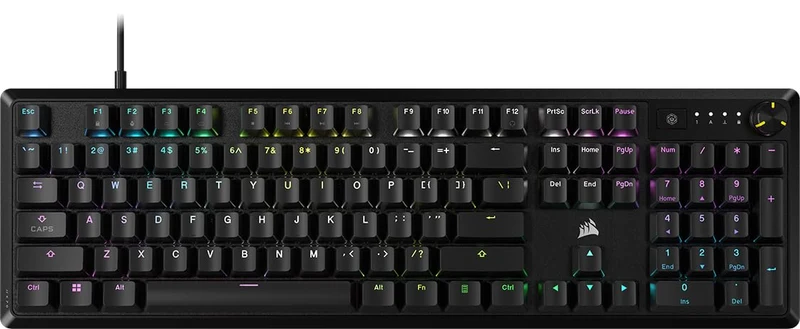 Corsair K70 CORE RGB Mechanical Gaming Keyboard - Pre-Lubricated MLX Red Linear Keyswitches - Sound Dampening - Media Control Dial - iCUE Compatible - QWERTY NA Layout - Black