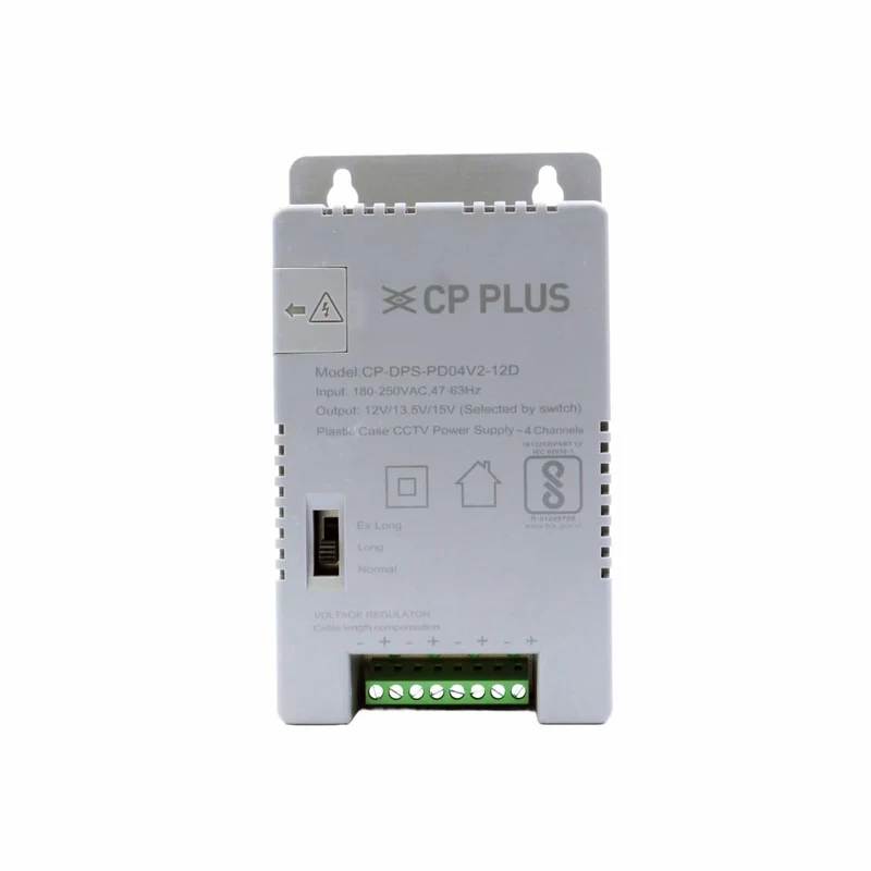 CP PLUS 4 Channel CCTV Power Supply SMPS |12V 3A High Efficiency Adapter with LED Indicators| EMI Filter| Overload & Short Circuit Protection| Use for Video Surveillance Cameras| CP-DPS-PD04V2-12D