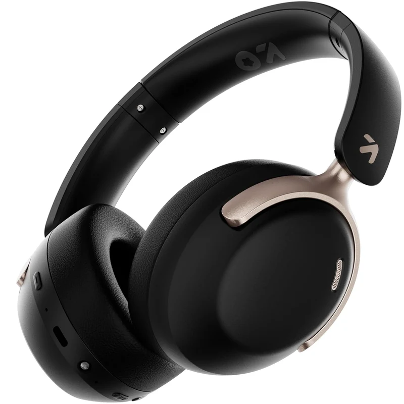 GOBOULT Soniq Over Ear Bluetooth Headphones with 70H Playtime, 40mm Bass Drivers, Zen™ ENC Mic, Type-C Fast Charging, Dual Pairing, AUX, Wireless Headphones (Black)